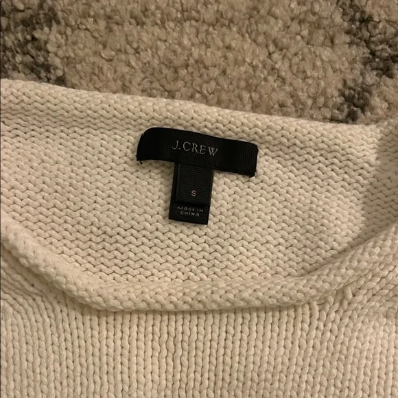 J. Crew Cream and Navy Striped Crew Neck Sweater - Picture 2 of 5